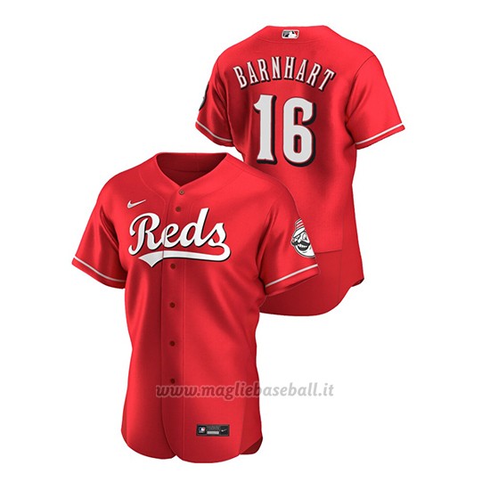 Maglia Baseball Uomo Cincinnati Reds 16 Tucker Barnhart Autentico Alternato Rosso